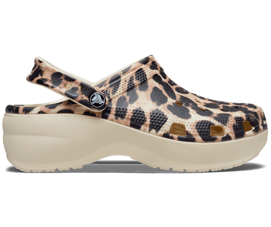 Crocs Classic Platform Animal Remix Clog Bone-Leopard