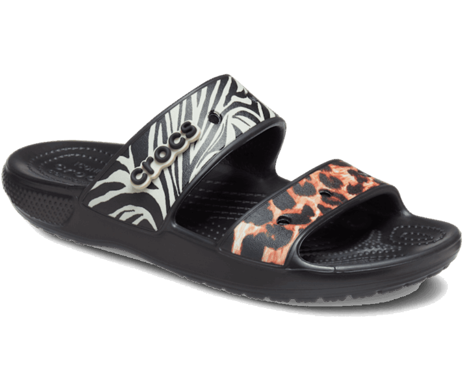 Crocs Classic  Animal Remix Sandal Black-Multi