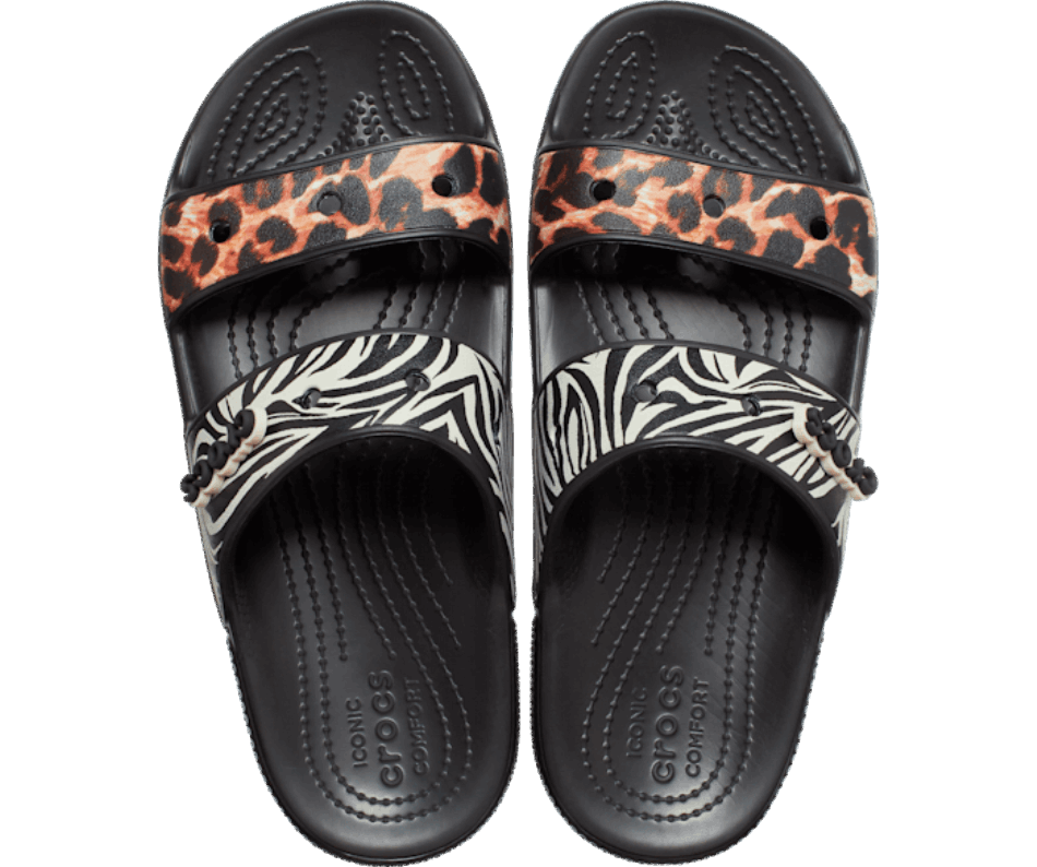 Crocs Classic  Animal Remix Sandal Black-Multi