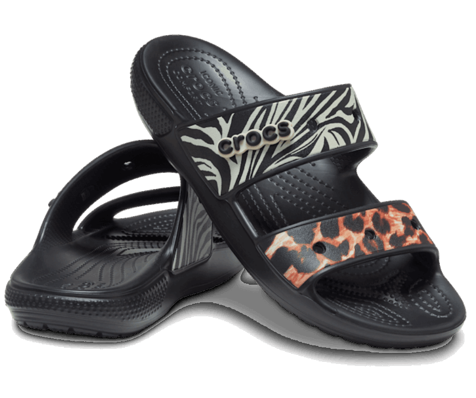 Crocs Classic  Animal Remix Sandal Black-Multi