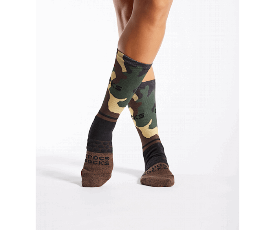 Crocs  Socks Adult Crew Graphic 3-Pack Black-Camo