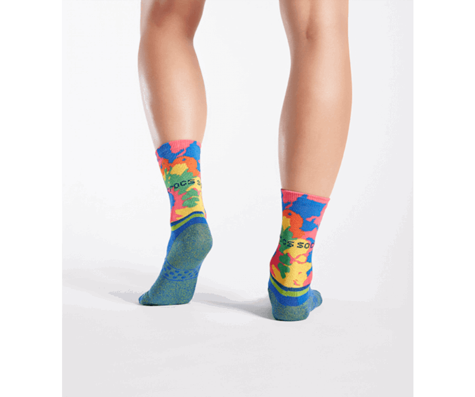 Crocs  Socks Adult Crew Graphic 3-Pack Electric Pink Tie Dye