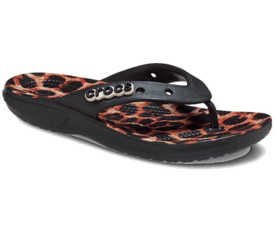 Crocs Classic  Animal Remix Flip Black-Leopard