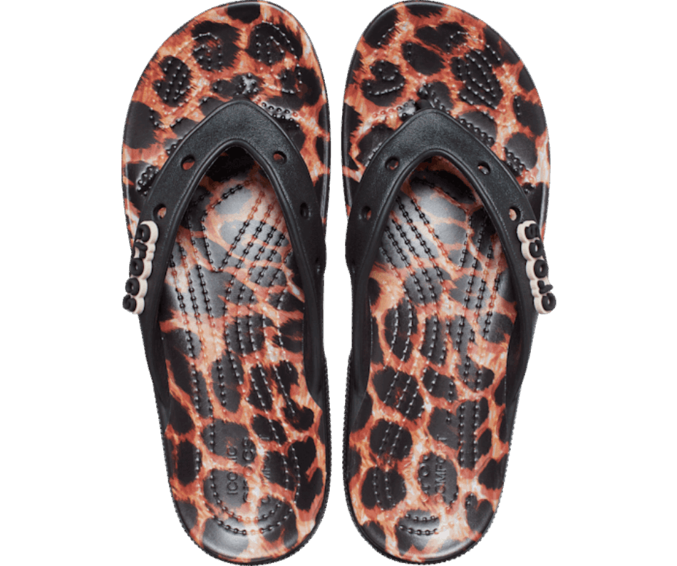 Crocs Classic  Animal Remix Flip Black-Leopard