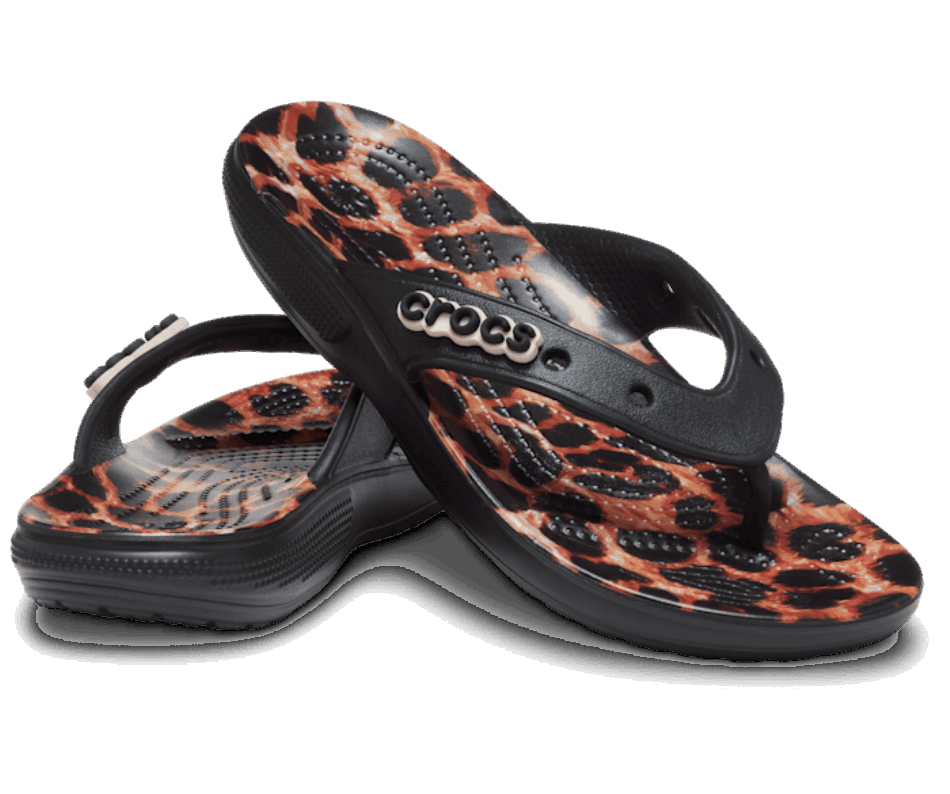Crocs Classic  Animal Remix Flip Black-Leopard