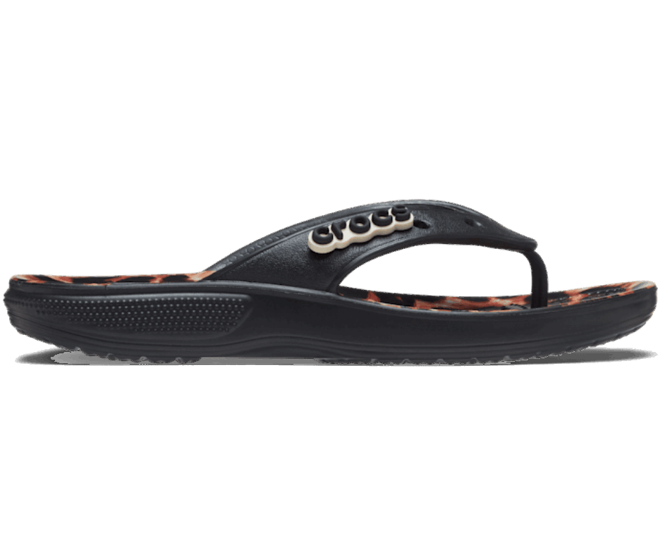 Crocs Classic  Animal Remix Flip Black-Leopard