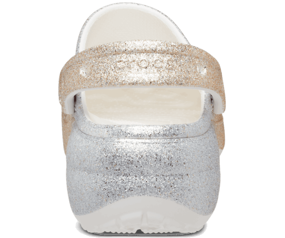 Crocs Women's Classic Platform Ombre Glitter Clog White-Gold