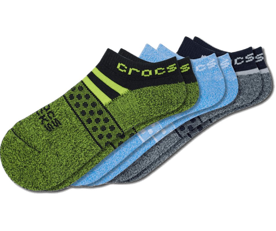 Crocs Socks Kid Low Boy Pool Party 3 Pack Blue-Green