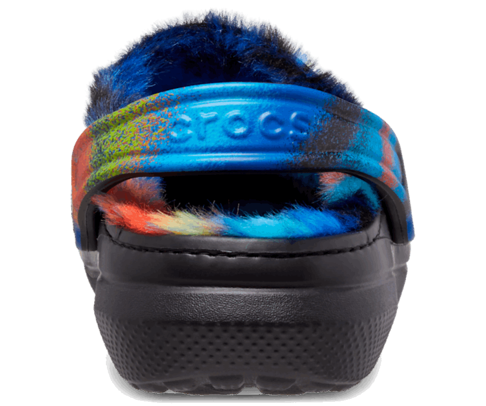 Crocs Classic Fur Lined Spray Dye Clog Black-Multi