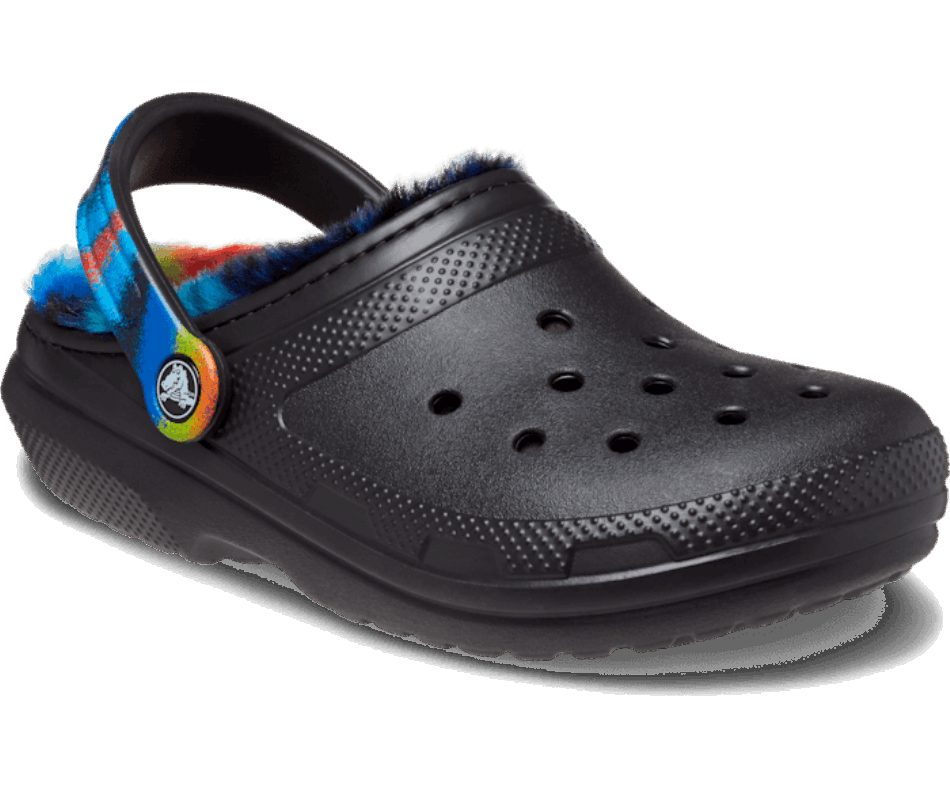 Crocs Classic Fur Lined Spray Dye Clog Black-Multi