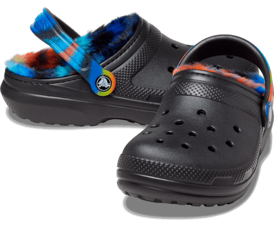 Crocs Classic Fur Lined Spray Dye Clog Black-Multi