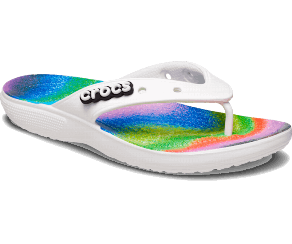 Crocs Classic  Spray Dye Flip White-Multi