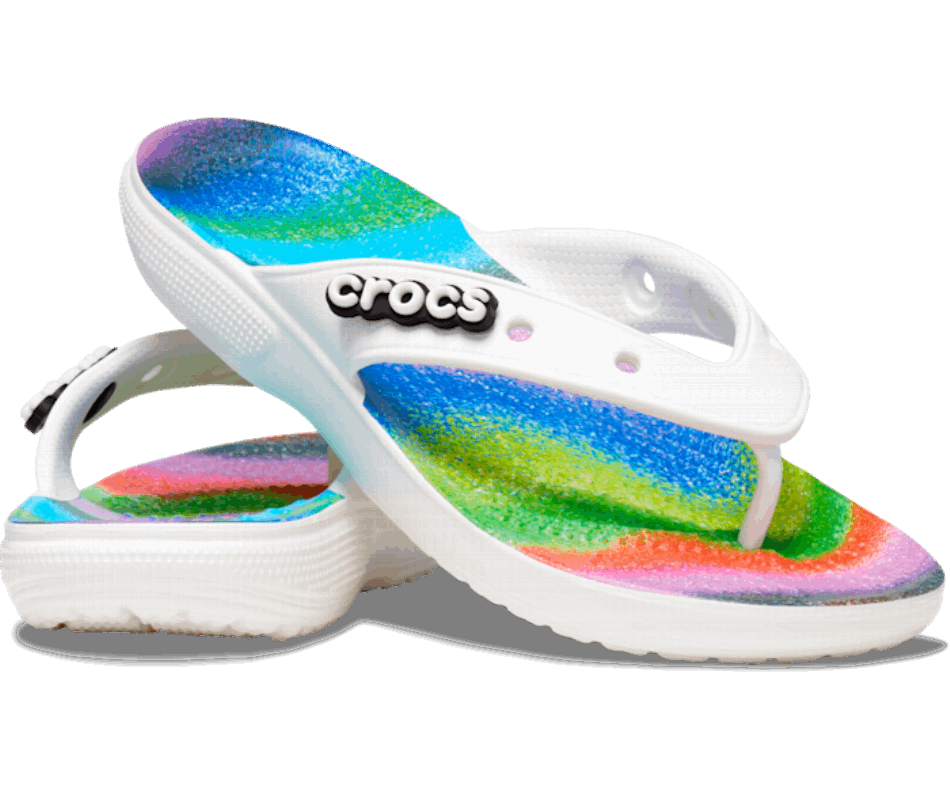 Crocs Classic  Spray Dye Flip White-Multi