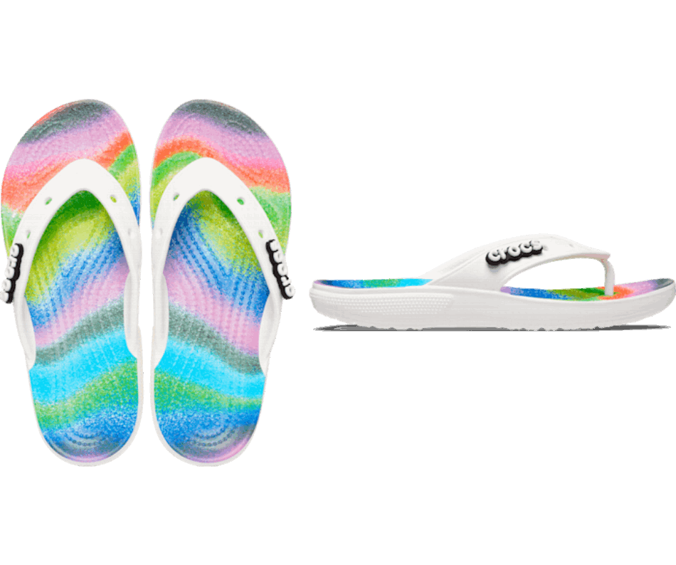 Crocs Classic  Spray Dye Flip White-Multi