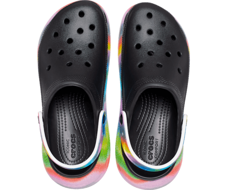Crocs Classic Crush Spray Dye Clog Black-Multi