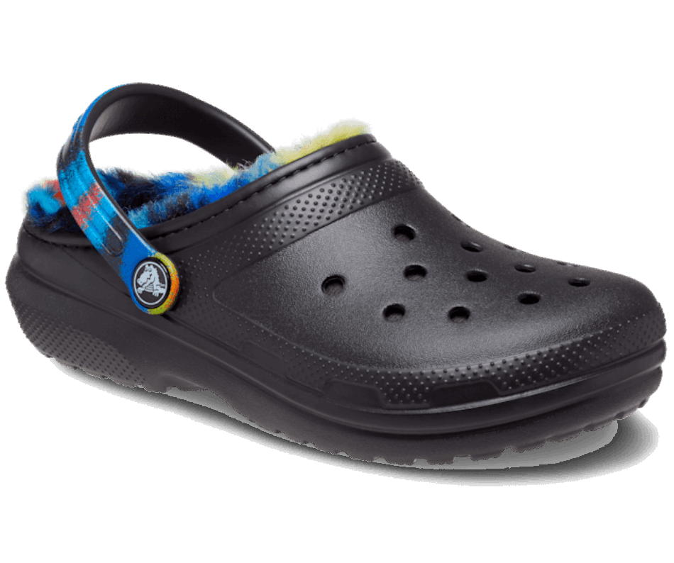 Crocs Kids' Classic Lined Spray Dye Clog Black-Multi