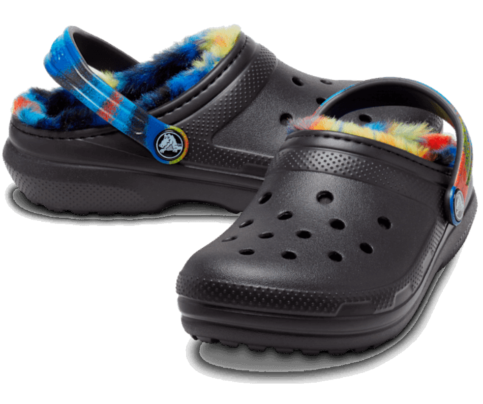 Crocs Kids' Classic Lined Spray Dye Clog Black-Multi