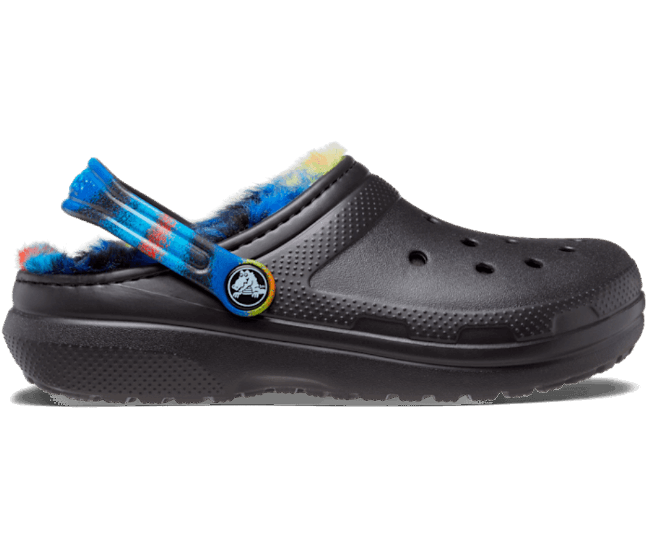 Crocs Kids' Classic Lined Spray Dye Clog Black-Multi