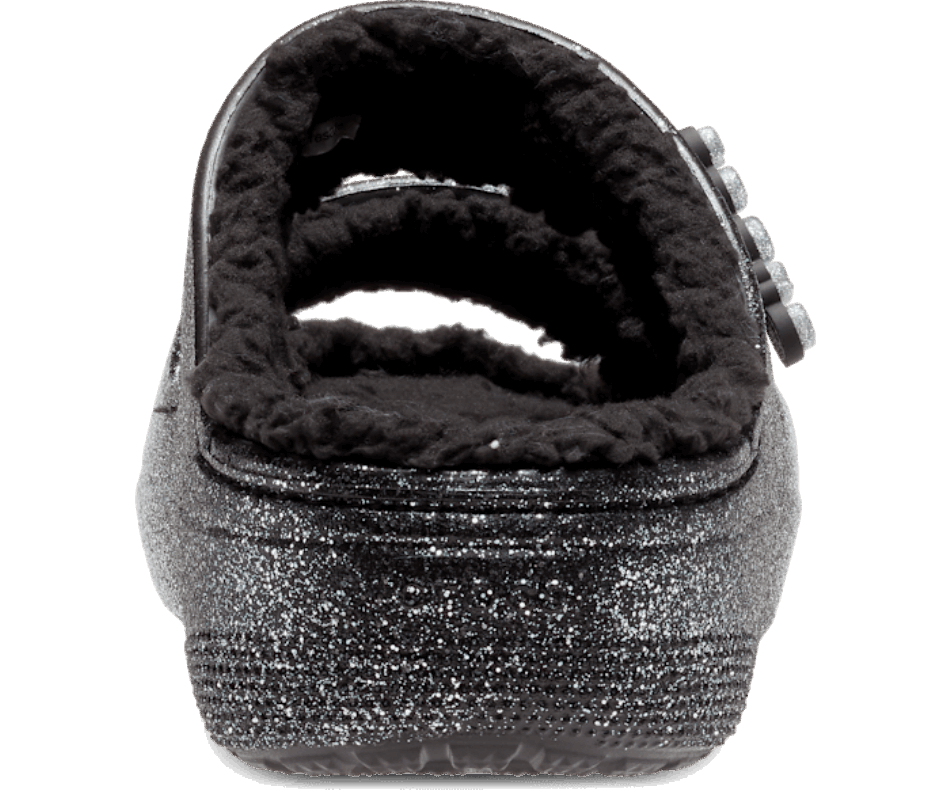 Crocs Classic  Cozzzy Glitter Sandal Black-Silver